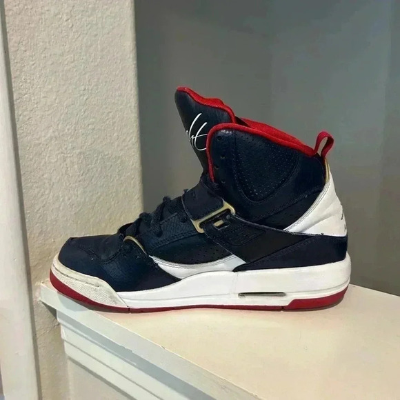 Nike Air Jordan flight 45 High Top Blue White Gym Red Size 5.5Y CZ8768 400 - Picture 2 of 10